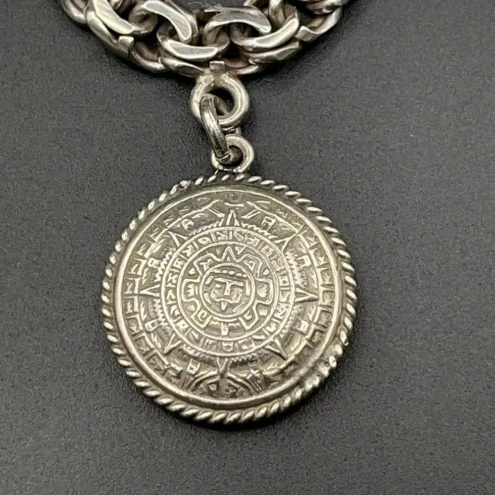 Vintage Sterling Silver Charm Bracelet with Sphere Fold-Out Photo Locket Mexican